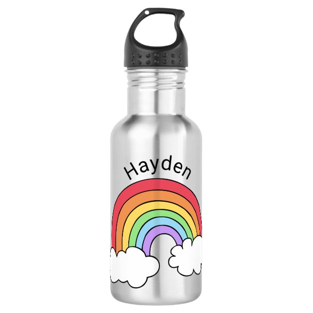 Name Over the Rainbow Personalised 532 Ml Water Bottle (Front)