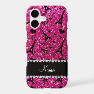 name paris eiffel tower neon hot pink glitter