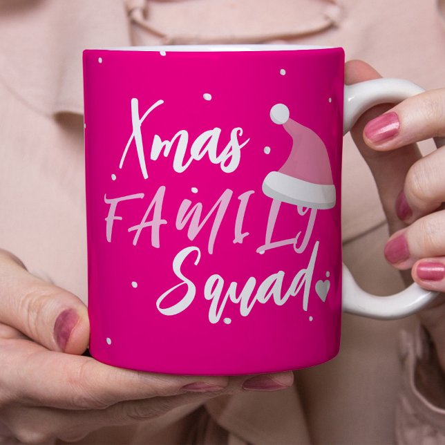 Name personalized Christmas family script pink Coffee Mug (Creator Uploaded)