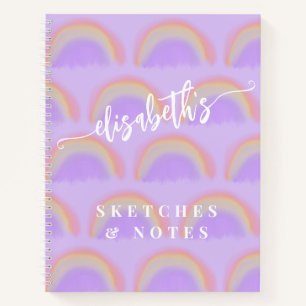 Name personalized colourful pattern sketchbook  notebook