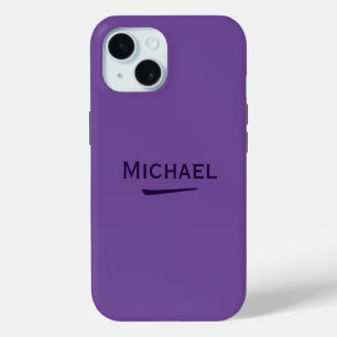 Name Personalized Dark Lavender iPhone 15 Case