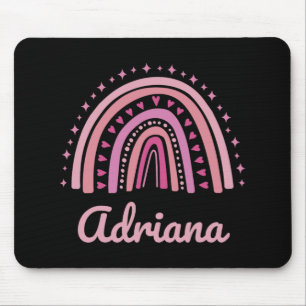 Name Personalized Funny Women Pink Rainbow Adriana Mouse Pad