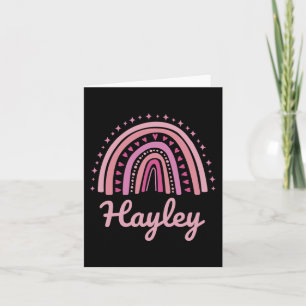 Name Personalized Funny Women Pink Rainbow Hayley Card