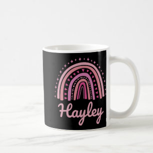 Name Personalized Funny Women Pink Rainbow Hayley Coffee Mug