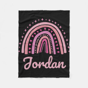 Name Personalized Funny Women Pink Rainbow Jordan  Fleece Blanket