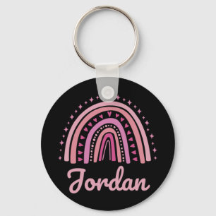 Name Personalized Funny Women Pink Rainbow Jordan  Keychain
