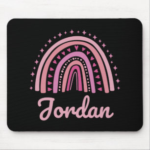 Name Personalized Funny Women Pink Rainbow Jordan  Mouse Pad