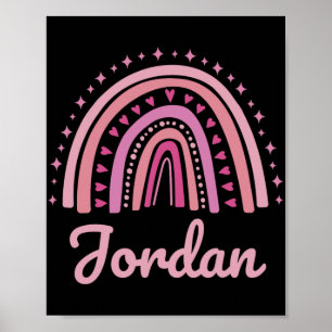 Name Personalized Funny Women Pink Rainbow Jordan Poster