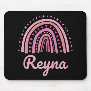 Name Personalized Funny Women Pink Rainbow Reyna Mouse Pad