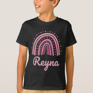 Name Personalized Funny Women Pink Rainbow Reyna T-Shirt