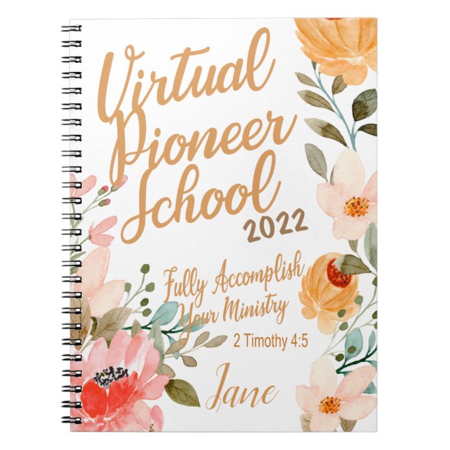 Name Personalized JW Pioneer Service School 2022 Notebook (Front)