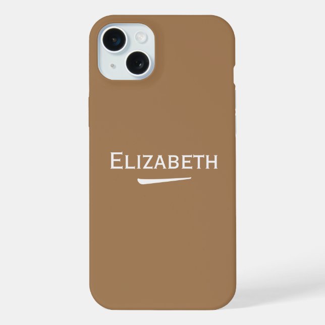 Name Personalized Light Brown iPhone Case (Back)