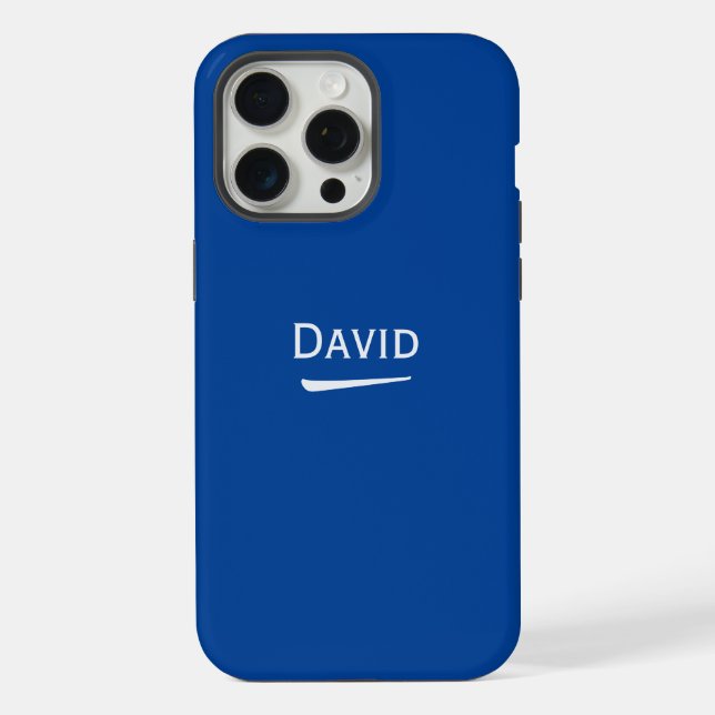 Name Personalized Light on Deep Blue iPhone Case (Back)