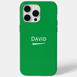 Name Personalized Light on Green iPhone 15 Pro Max Case