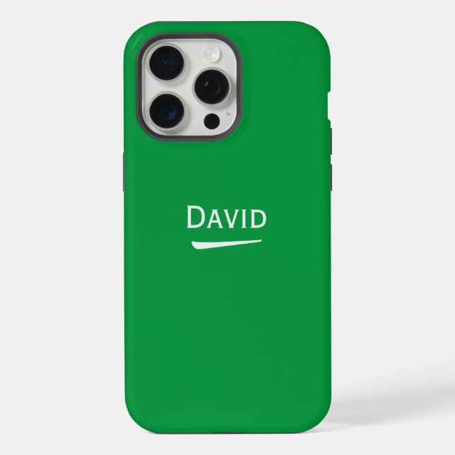 Name Personalized Light on Green iPhone Case (Back)
