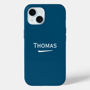Name Personalized Light on Ocean Blue iPhone 15 Case