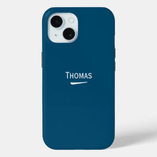 Name Personalized Light on Ocean Blue iPhone 15 Case