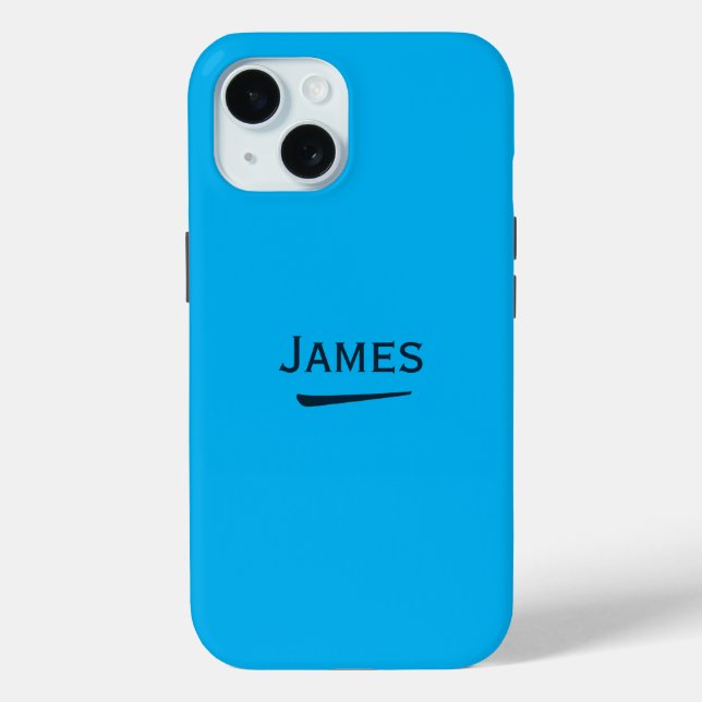 Name Personalized Medium Sky Blue Case-Mate iPhone Case (Back)