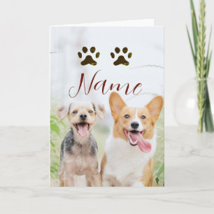 name pet animal dog cat paw simple photo minimal card