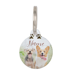 name pet animal dog cat paw simple photo minimal tag