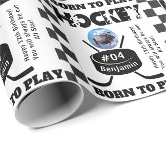 Name Photo Age Jersey Number Sentiment Hockey Wrapping Paper