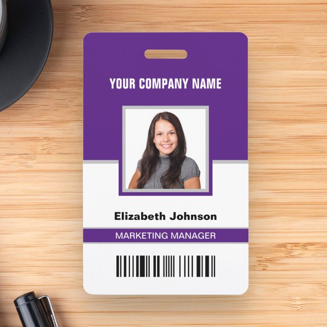 Name Photo Logo Barcode Corporate Employee ID Card Badge (Creator Uploaded)