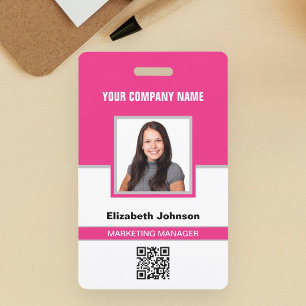 Name Photo Logo QR Code Corporate Employee ID Card Badge