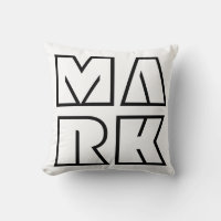 Name Pillow Black and White Personalized