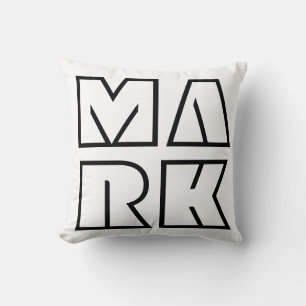 Name Pillow Black and White Personalized