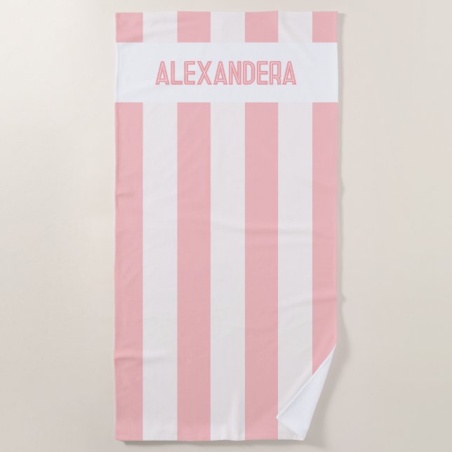 Name Pink Bachelorette Party Bridesmaid  Beach Towel (Front)