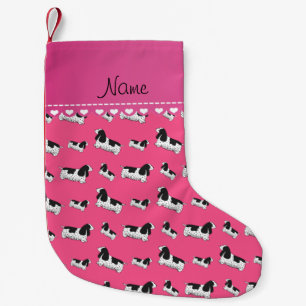 Name pink english cocker spaniel dog small christmas stocking