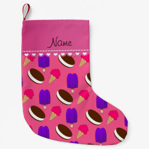Name pink ice cream cones sandwiches popsicles small christmas stocking