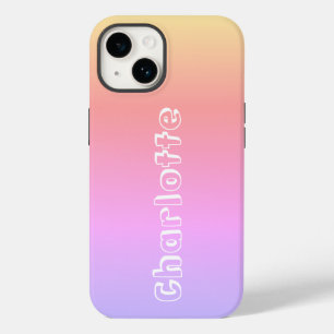 Name Pink Lilac Yellow Sunset Colors Typography Case-Mate iPhone 14 Case