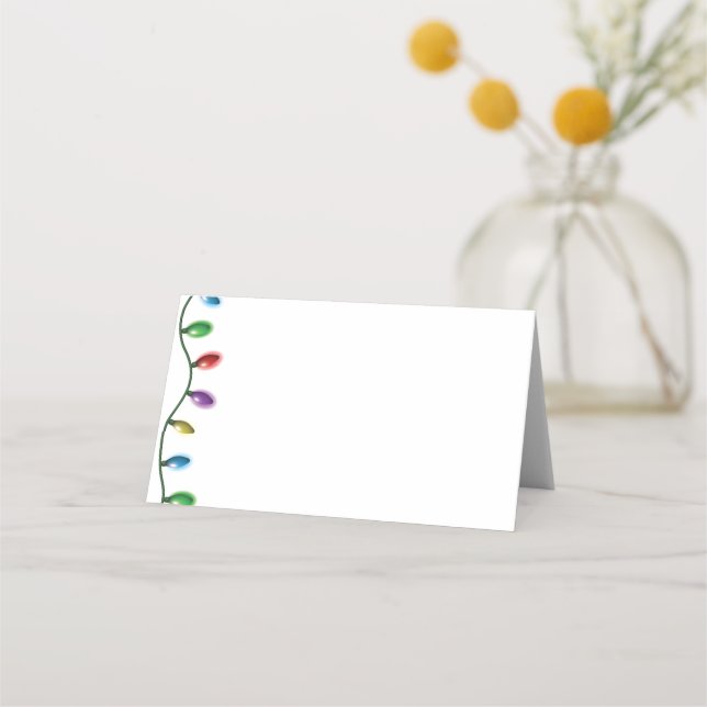 Name Place Card-Christmas Lights Place Card (Front)