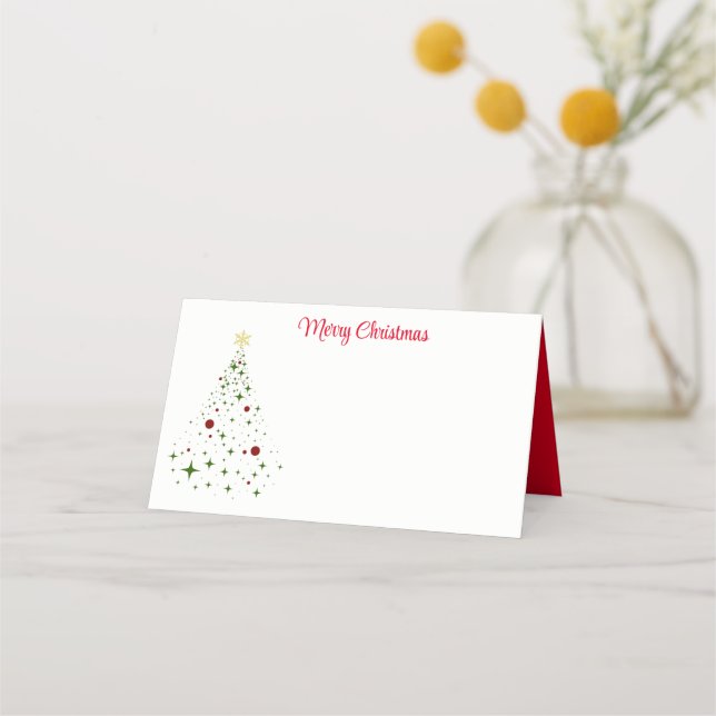 Name Place Card-Christmas Tree Place Card (Front)