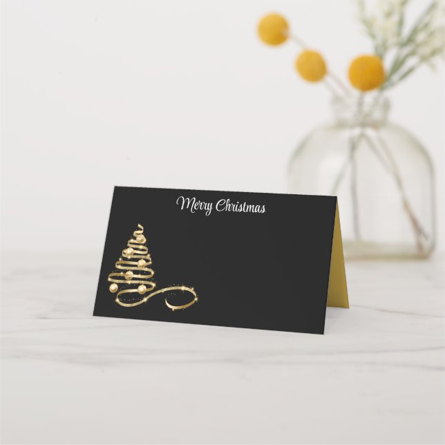 Name Place Card-Christmas Tree Place Card (Front)