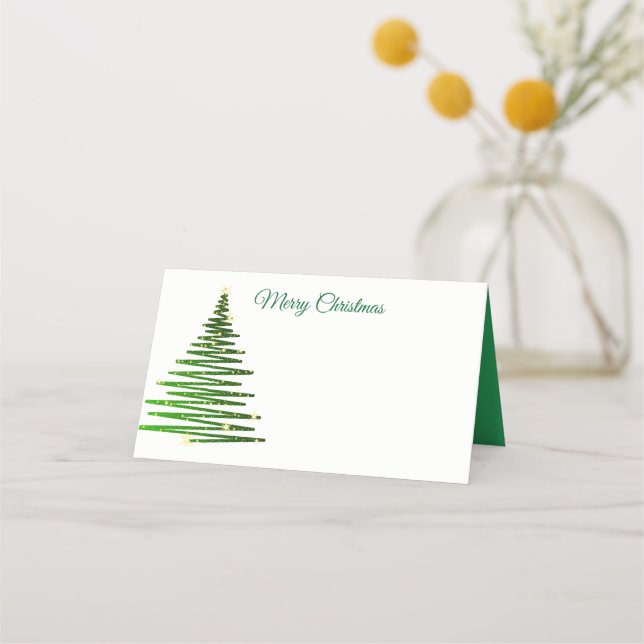 Name Place Card-Christmas Tree Place Card (Front)