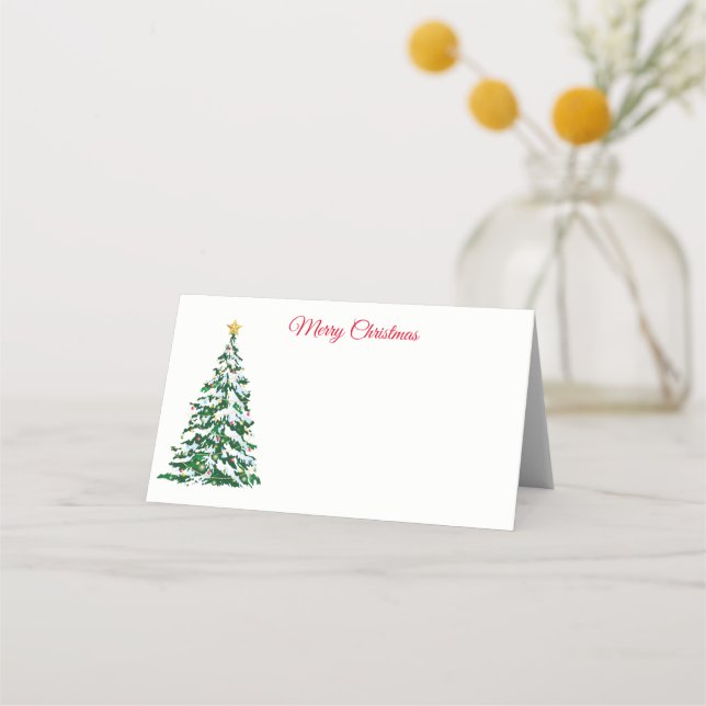 Name Place Card-Christmas Tree Place Card (Front)
