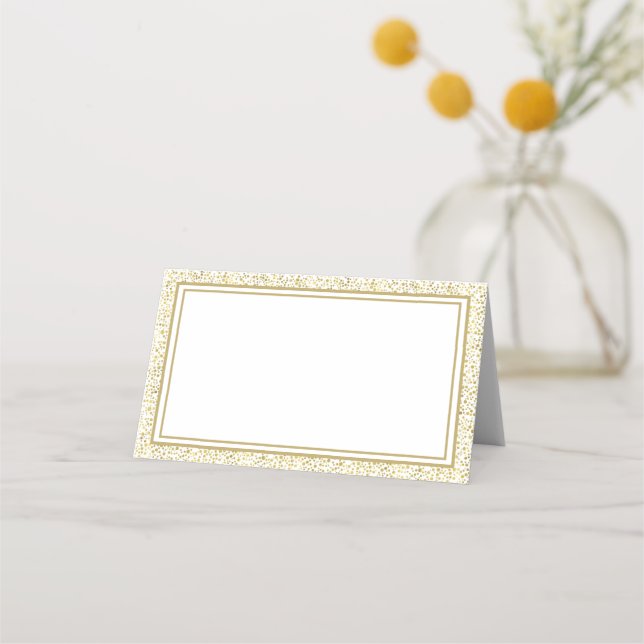 Name Place Card-Gold Glitter Place Card (Front)