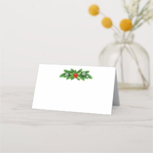 Name Place Card-Holly Bough Card