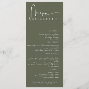 Name Place Card   Menu   Simple Wedding Menus