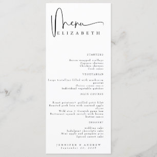 Name Place Card   Menu   Simple Wedding Menus