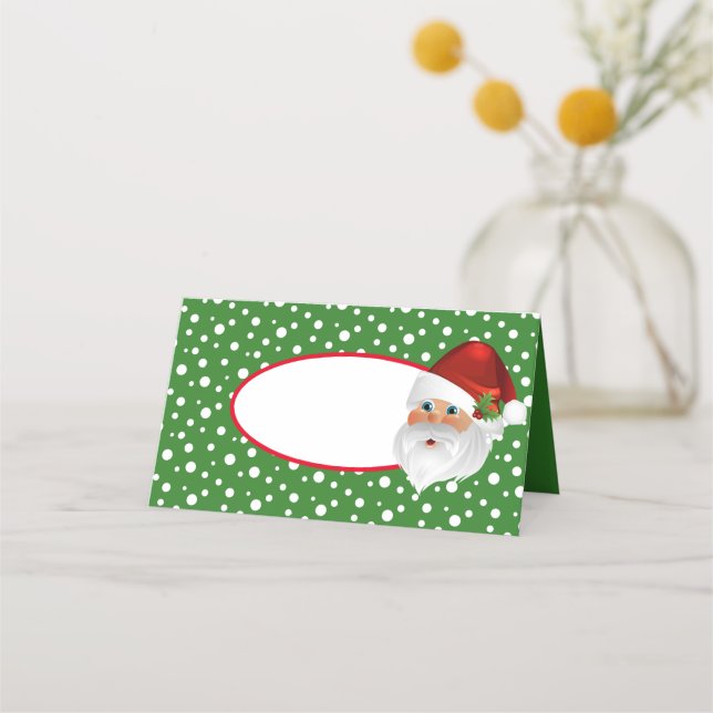 Name Place Cards-Christmas Santa Place Card (Front)