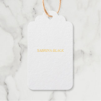Name Plain Modern Minimalist Simple White Gift Tags