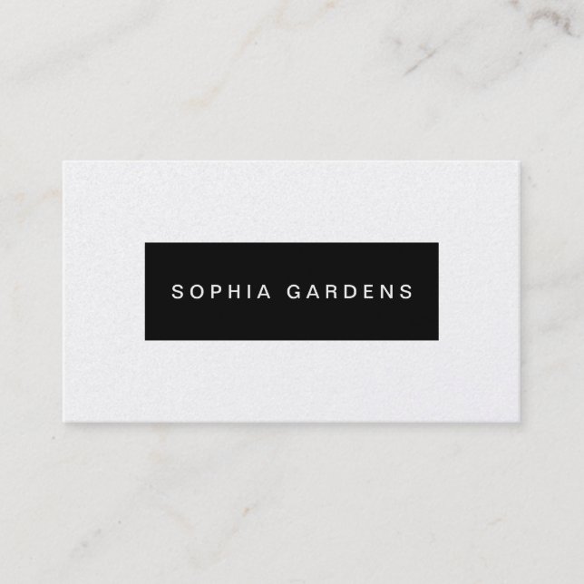 Name Plate - Black with White (Gold Card) Business Card (Front)