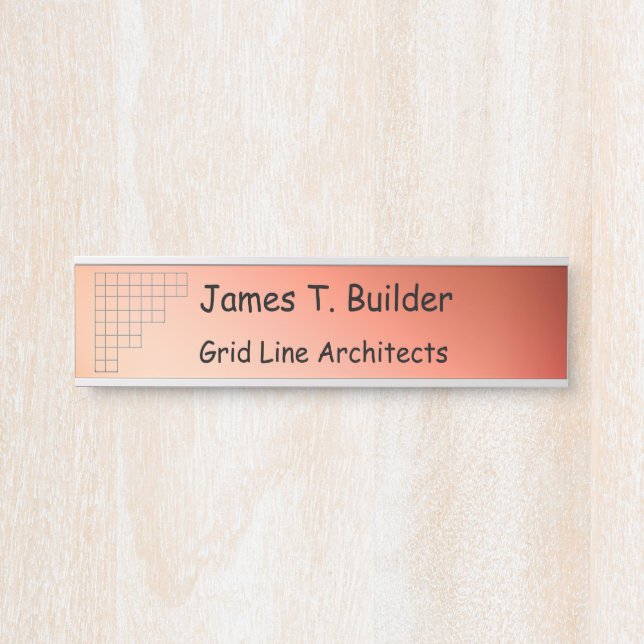 Name Plate - Corner Grid on Metallic Background (Front)