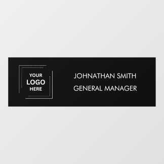 Name Plate | Custom Business Logo Black Door Cling
