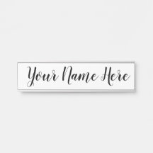 Name plate for work