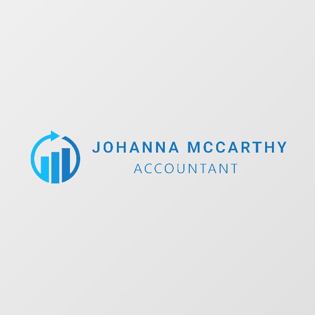 Name Plate | Glass Door Accountant Business Logo W Window Cling (Sheet)