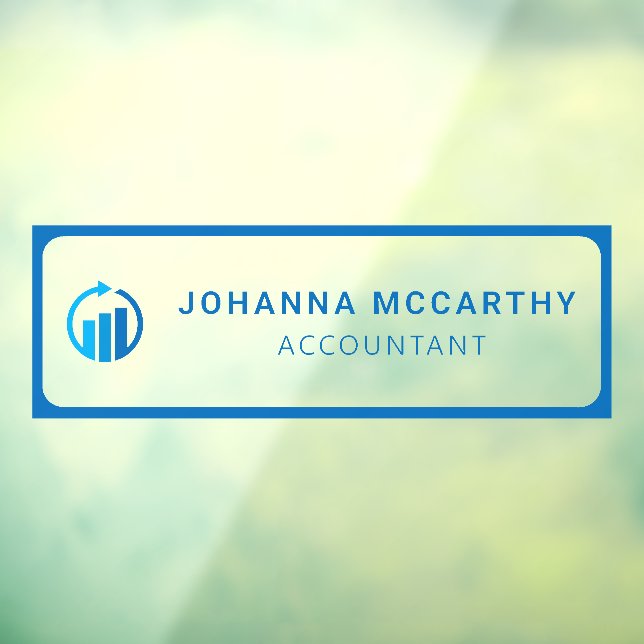 Name Plate | Glass Door Accountant Business Logo W Window Cling (Sheet 3)